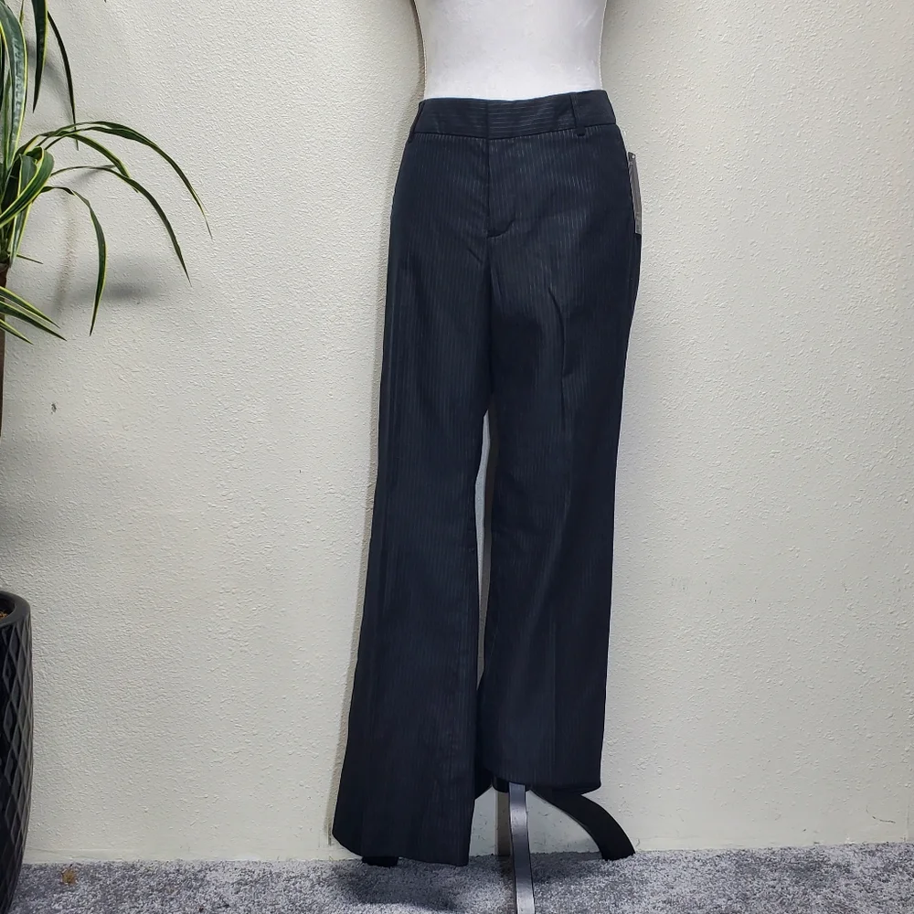 Banana Republic Martin Fit Black Pinstripe Straight Leg Pants Size 10